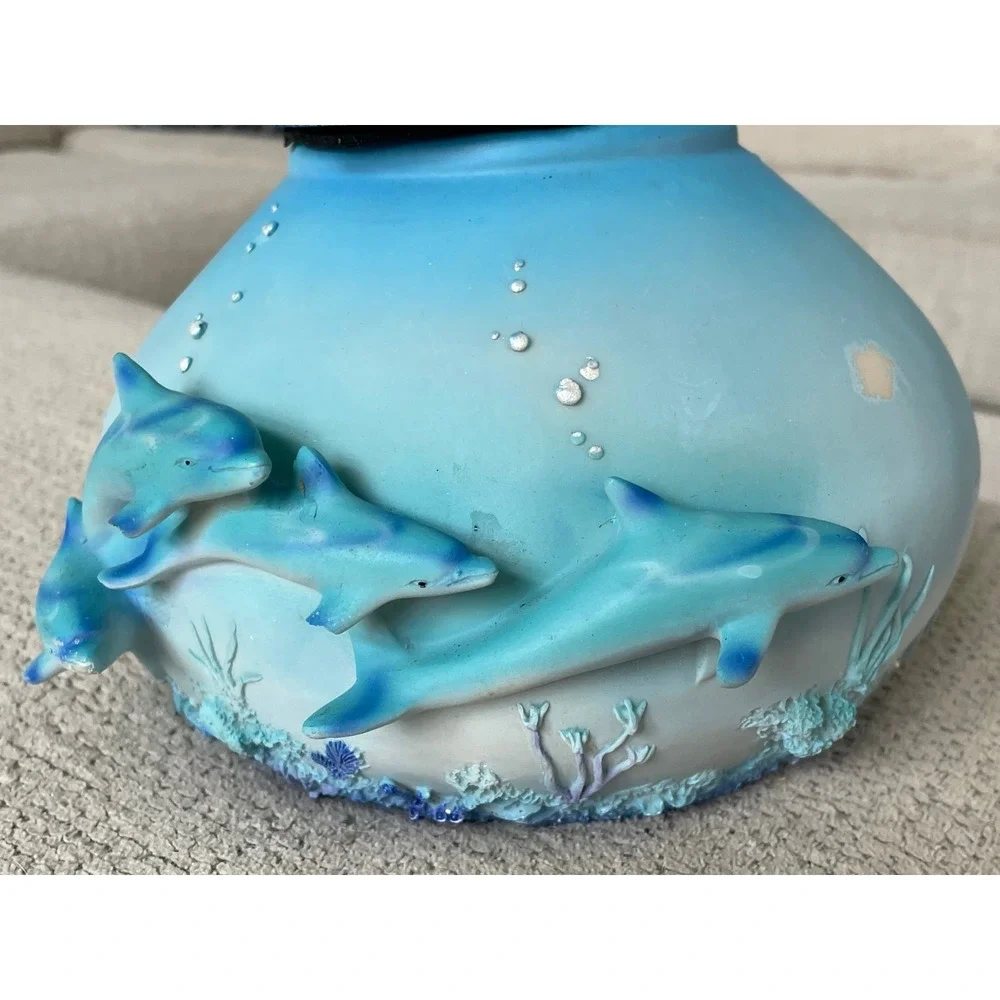Dolphin Statue Water Shells Holder 3D dolphins 10